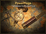 PowerPoint Template - Vintage map with compass and telescope