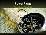 PowerPoint Template - compass close up shoot on a retro map