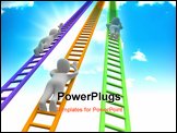 PowerPoint Template - Competition and ladders. 3d rendered illustration. Isolated on white.