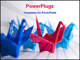 PowerPoint Template - a group of origami birds with different colors