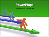 PowerPoint Template - Inspiration Illustration showing success / someone standing out from the crowd.