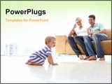PowerPoint Template - Couples relaxing at home with baby