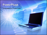 PowerPoint Template - Notebook and blue connection