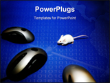 PowerPoint Template - Mouse looks frightened as it looks into its computer analogues