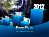 PowerPoint Template - Chart of the global gains in 2012 North America in the background