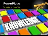 PowerPoint Template - close up several coloured books with the word knowledge (3d render)