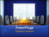 PowerPoint Template - 3D rendering of an empty meeting room
