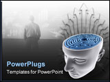 PowerPoint Template - The labyrinth inside the head. Concept of problem fear lost solution idea etc.