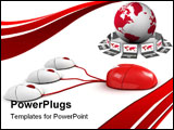 PowerPoint Template - red big boss mouse leading its staff. teamwork concept