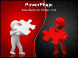 PowerPoint Template - two 3d humans with puzzle piece in hands