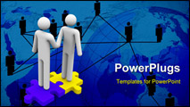 PowerPoint Template - 3d rendered image on white background: Handshake