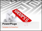 PowerPoint Template - man who collect word success from constructor