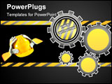 PowerPoint Template - under construction gear in yellow for web site