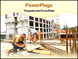 PowerPoint Template - two engineers constructing a building