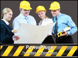 PowerPoint Template - Portrait of worker group looking at new design project