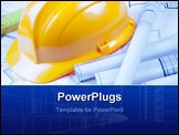 PowerPoint Template - Construction plans and tools placed on plans and papers.