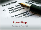 PowerPoint Template - A pen points to the words, \The contract\