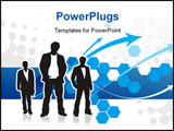 PowerPoint Template - Abstract background with standing businessman . Vector illustration.