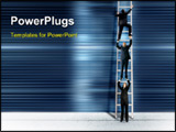 PowerPoint Template - three business people climbing the corporate ladder montage