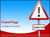 PowerPoint Template - Corruption word on road sign