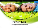 PowerPoint Template - Young couple lying on the grass outside together