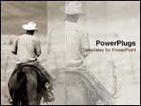 PowerPoint Template - Lone cowboy rides his horse.