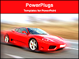 PowerPoint Template - a red sports car in a motion view