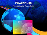 PowerPoint Template - Banking concept: credit card and Earth globe isolated over white background