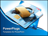 PowerPoint Template - secure of credit card on white background