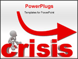 PowerPoint Template - Person thinks what win crisis. Isolated on white background