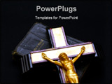 PowerPoint Template - striking full color image of an old crucifix laying on top of an ancient leather bound bible