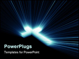 PowerPoint Template - Beautiful 3d Cross blue lights and rays