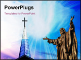 PowerPoint Template - Jesus Statue and Church