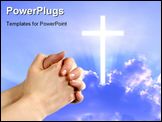 PowerPoint Template - a pair of hands in a praying position set against a beautiful prairie lake landscape