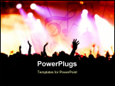 PowerPoint Template - cheering crowd at concert