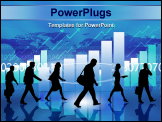 PowerPoint Template - Illustration of a crowd of business people against color background