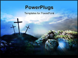 PowerPoint Template - rucifixion and resurrection 2d coloured digital illustration stylized in photoshop of the crucifixi