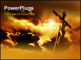 PowerPoint Template - crucifixion of Jesus Christ with dramatic sky in background