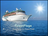 PowerPoint Template - large modern cruise ship. lots of free space for text.