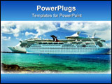 PowerPoint Template - large modern cruise ship. lots of free space for text.