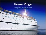 PowerPoint Template - big white cruise ship in sea port