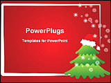 PowerPoint Template - snow falling on the Christmas tree