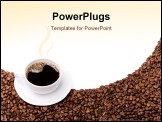 PowerPoint Template - cup of coffee with copy space on white