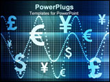 PowerPoint Template - Blue World Currencies Business Abstract Background Wallpaper