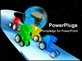 PowerPoint Template - computer generated image. - world economy race