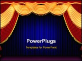 PowerPoint Template - The Red theater curtain background with blue
