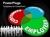 PowerPoint Template - A customer service venn diagram of three circles marked Customers Company and Employees