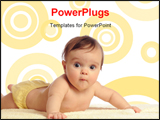 PowerPoint Template - Six month old baby series on isolated white background