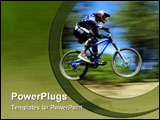 PowerPoint Template - pan blur of mountain bike racer