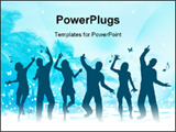 PowerPoint Template - Illustration of Group of people dancing on a beach